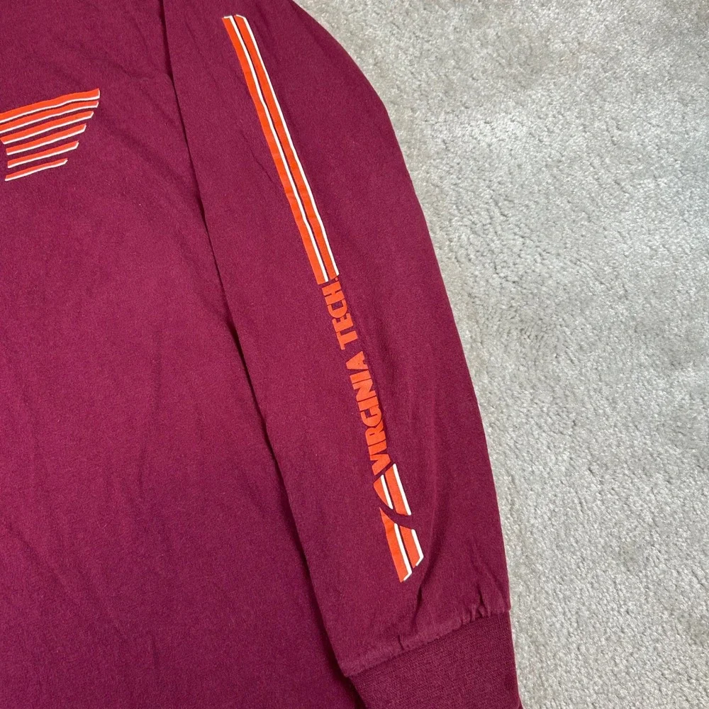 Vintage Nike Long Sleeve T-Shirt Mens M Maroon Virginia Tech VT Hokies Graphic